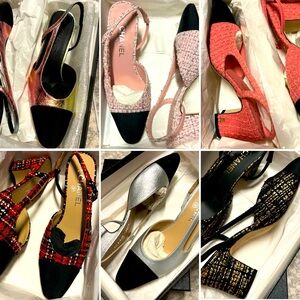 CHANEL - Unlisted Colorful Slingback Heel Shoes - DM if interested in pair